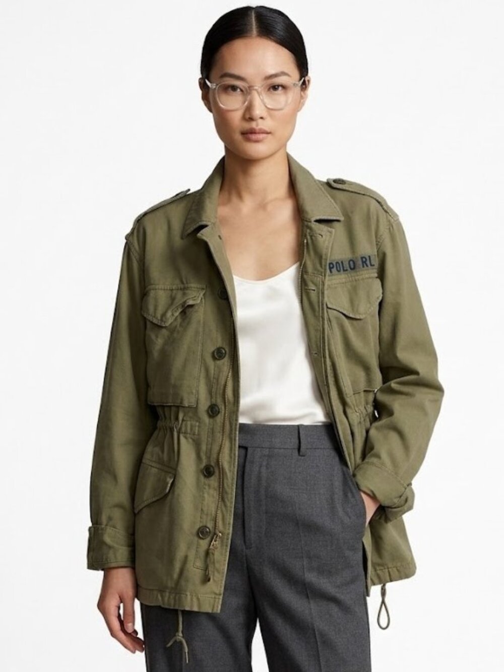 NWT Polo Ralph Lauren Women's The Iconic Field Jacket in Green Cotton Twill XS